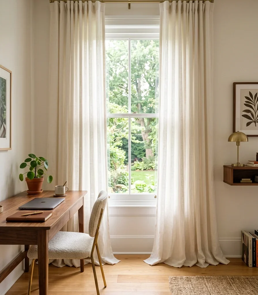 12. Curtains in a Soft Neutral to Frame the Window