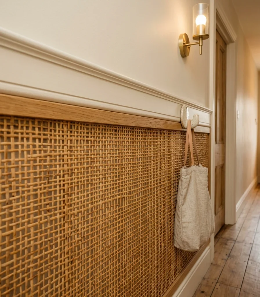12. Rattan Wall Panels on a Half Wall