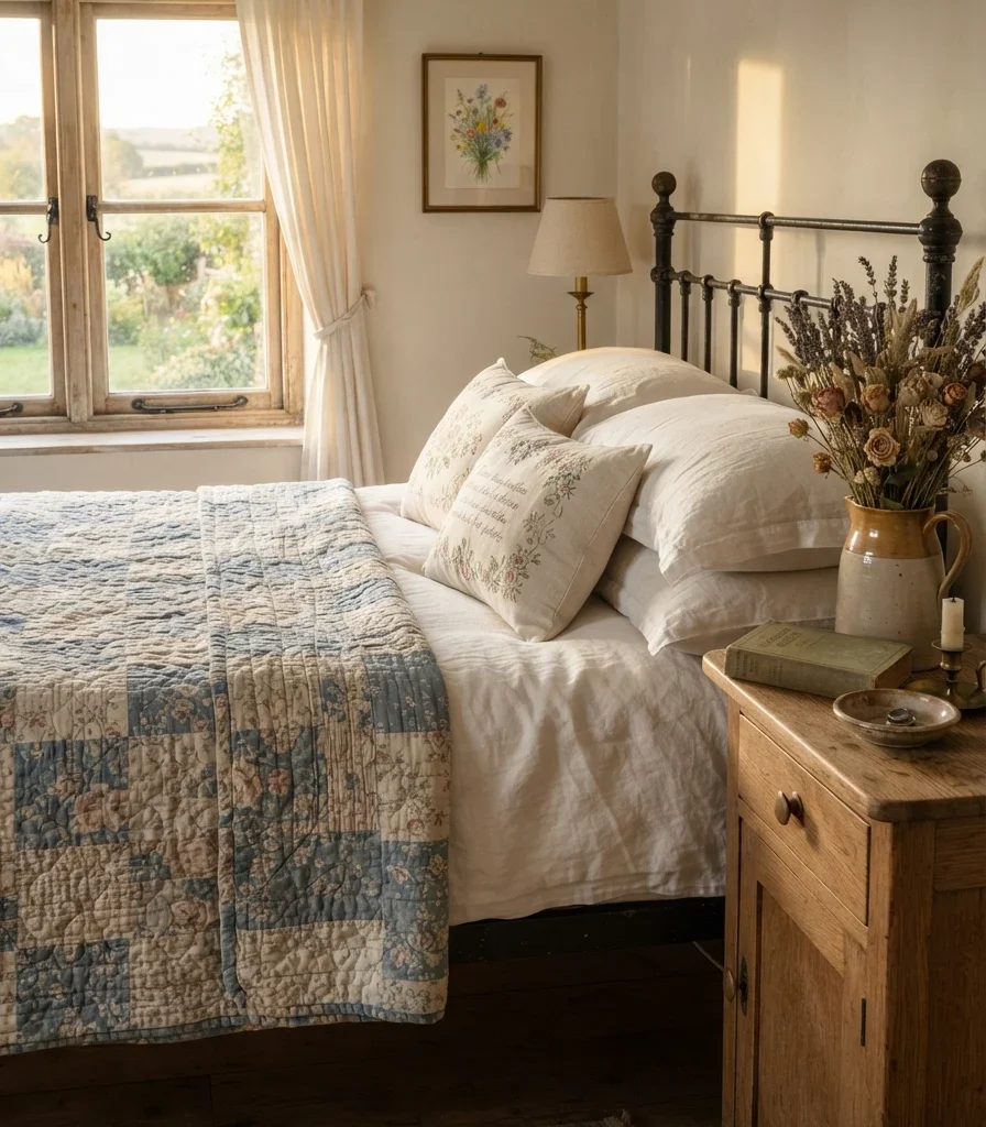 12. Style the Bed With a Traditional Quilted Coverlet