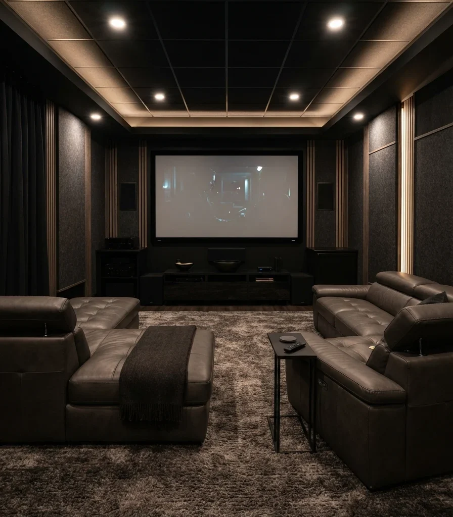 12. Use Acoustic Materials in a Media-Focused Basement