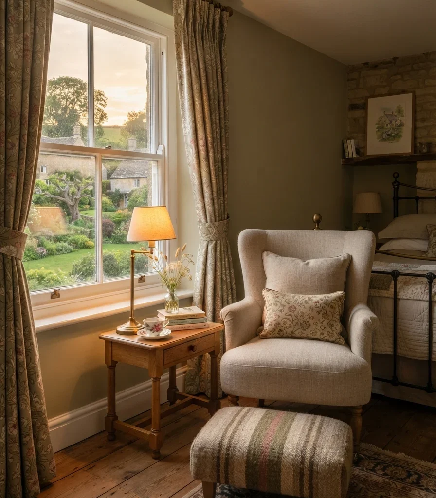 13. Finish With a Quiet English Country Reading Corner