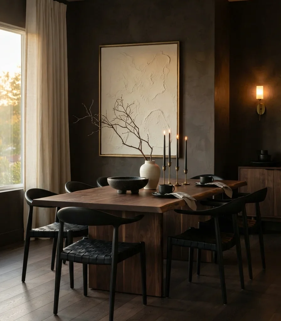13. Layer Espresso, Black, and Warm Ivory for a No-Pattern Finish