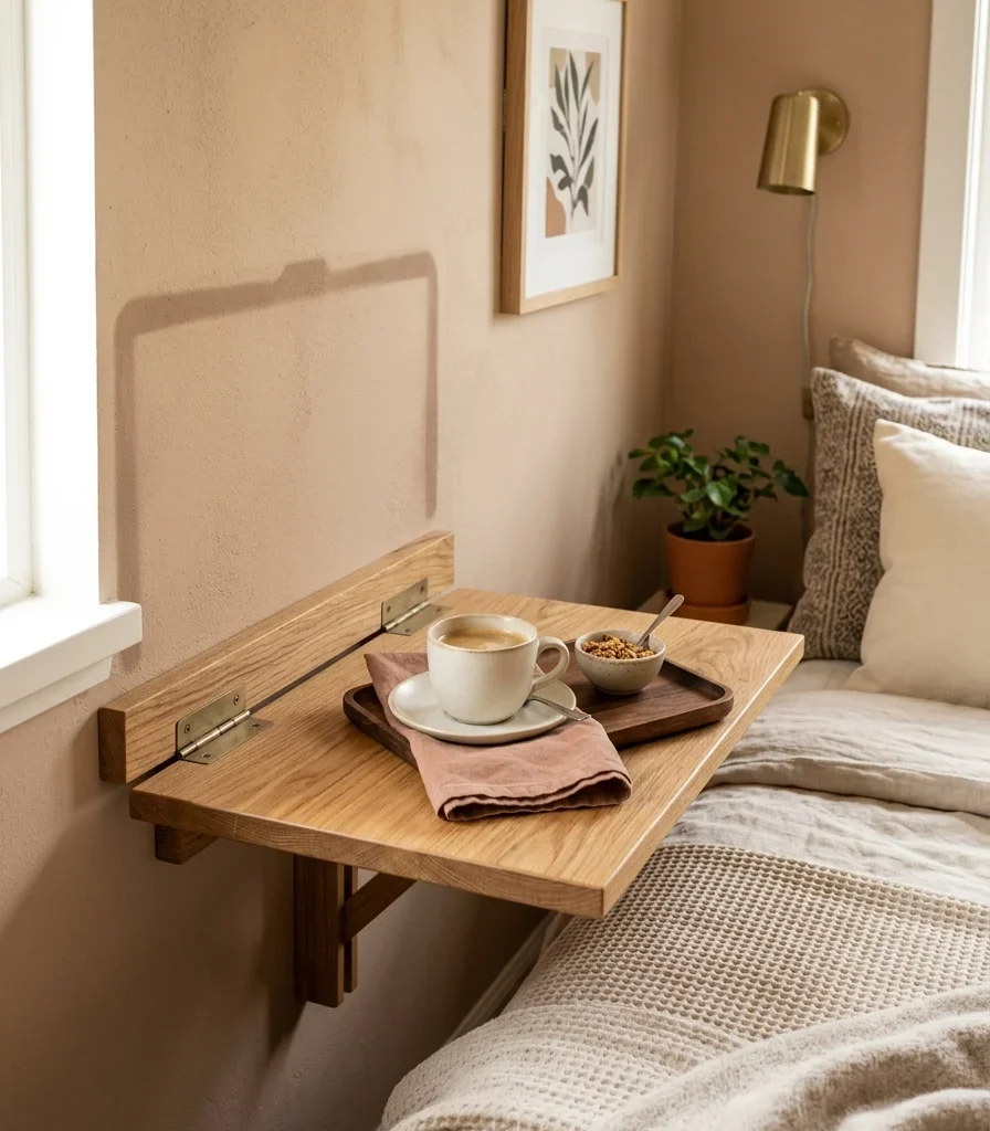 14. Add a Fold-Down Wall Table for a Second Guest Surface