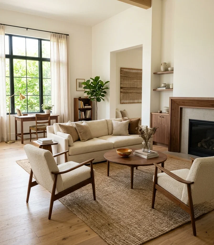 14. Float Furniture Away From Walls to Create Multiple Use Zones