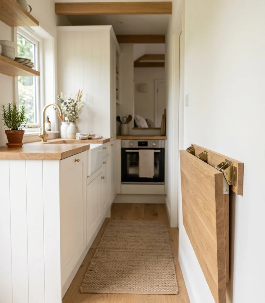14. Galley Kitchen with a Fold-Down Table