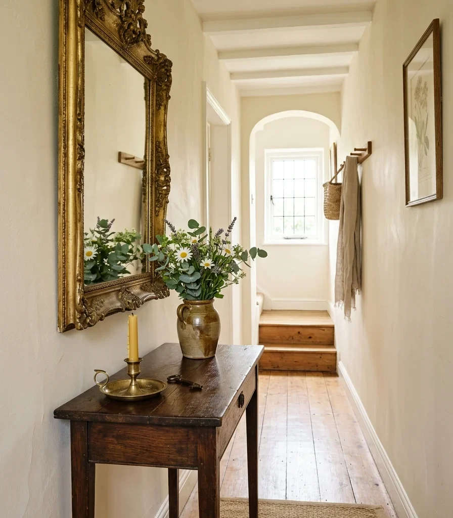 14. Narrow Console with a Mirror to Widen a Tight Passage