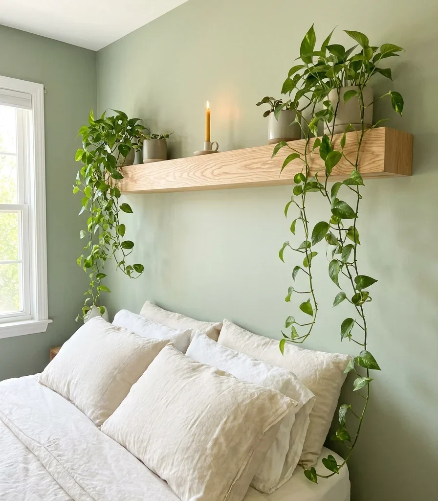 14. Trailing Plants on a Floating Shelf