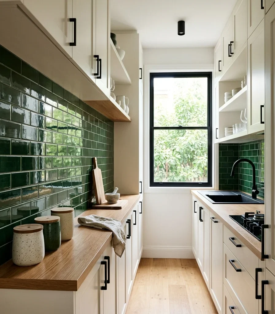 15. Achieve the Look in a Galley Kitchen With One Hero Material