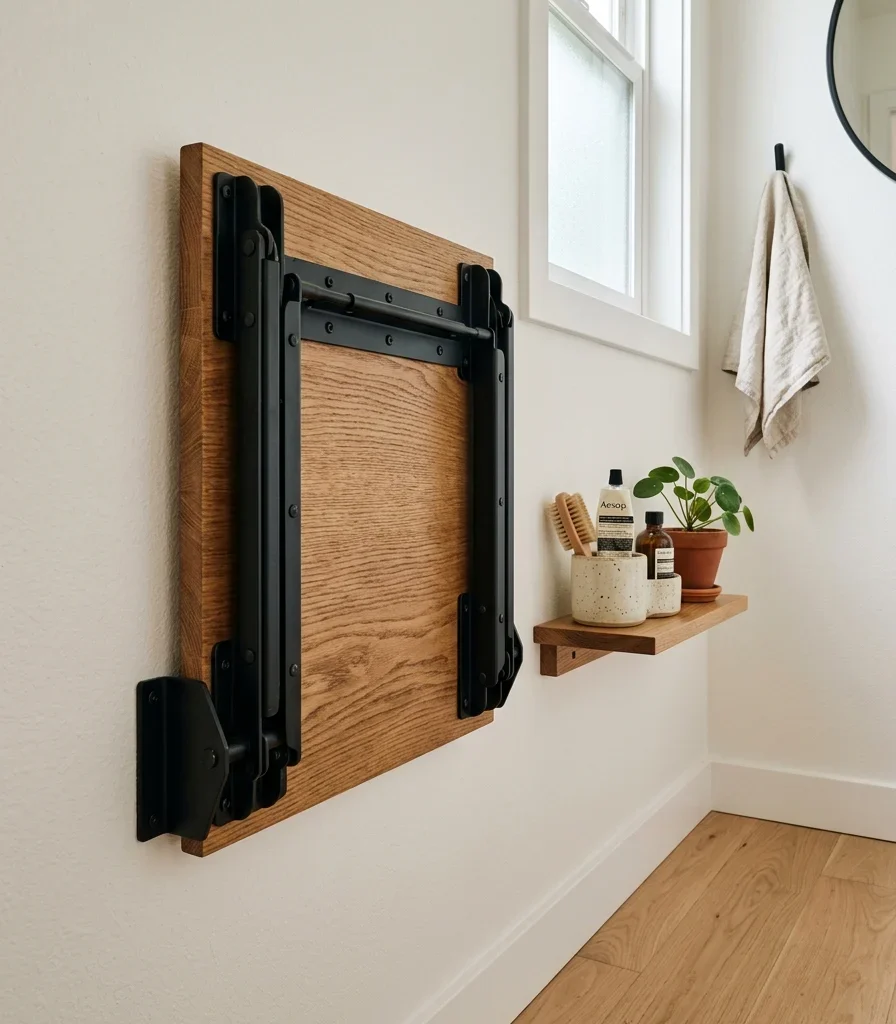 15. Add a Fold-Down Wall Shelf-Ledge With Zero Floor Footprint