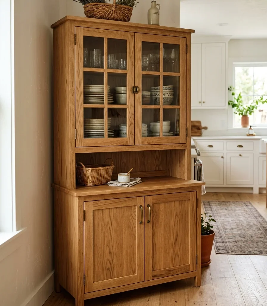 15. Freestanding Pantry Hutch Cabinet