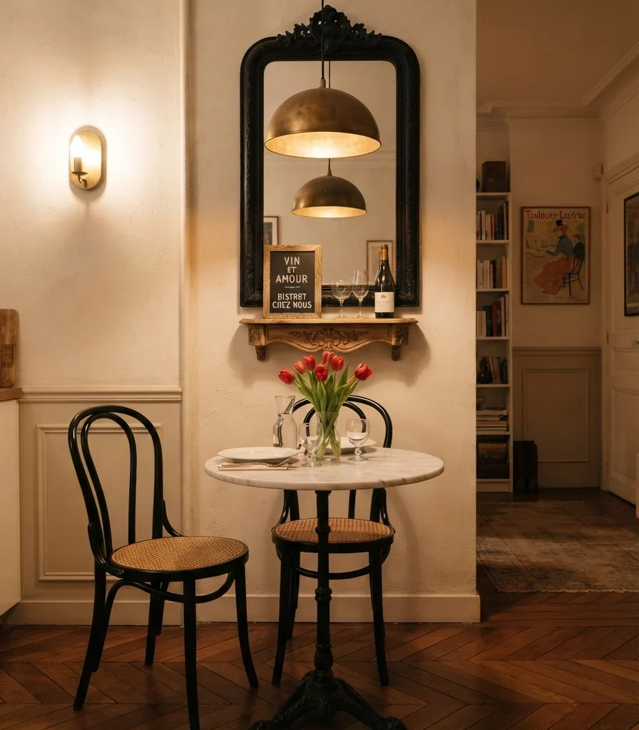 17. Antique Brass and Black Café Details
