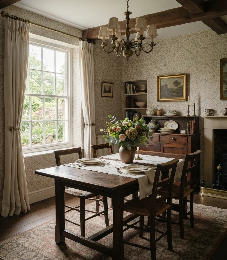18. Pair Floral Wallpaper With Simple Furniture