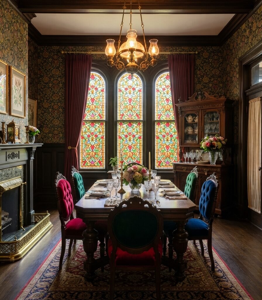 19. Stained-Glass Inspired Window Treatment