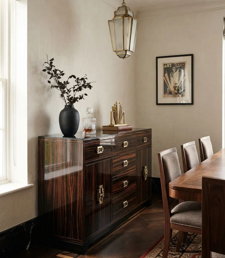 2. Macassar Ebony-Inspired Feature Cabinet