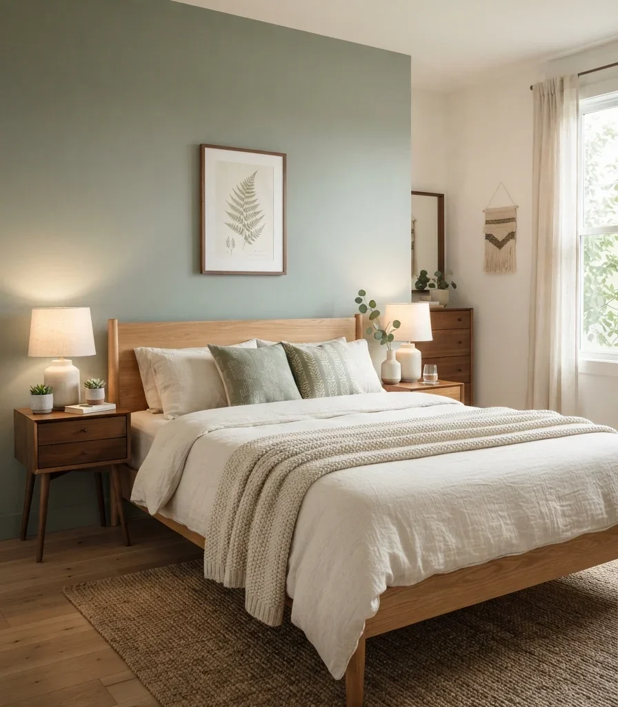 2. Paint the Headboard Wall a Softer Accent Color