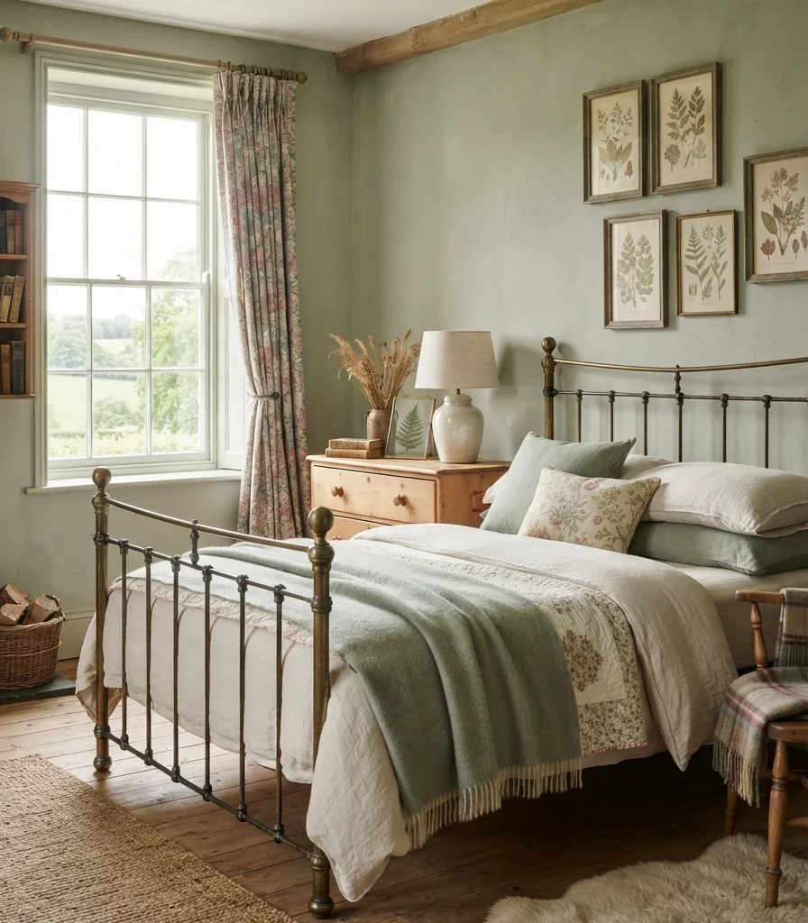 2. Use Sage Green With Warm Ivory for a Soft English Palette