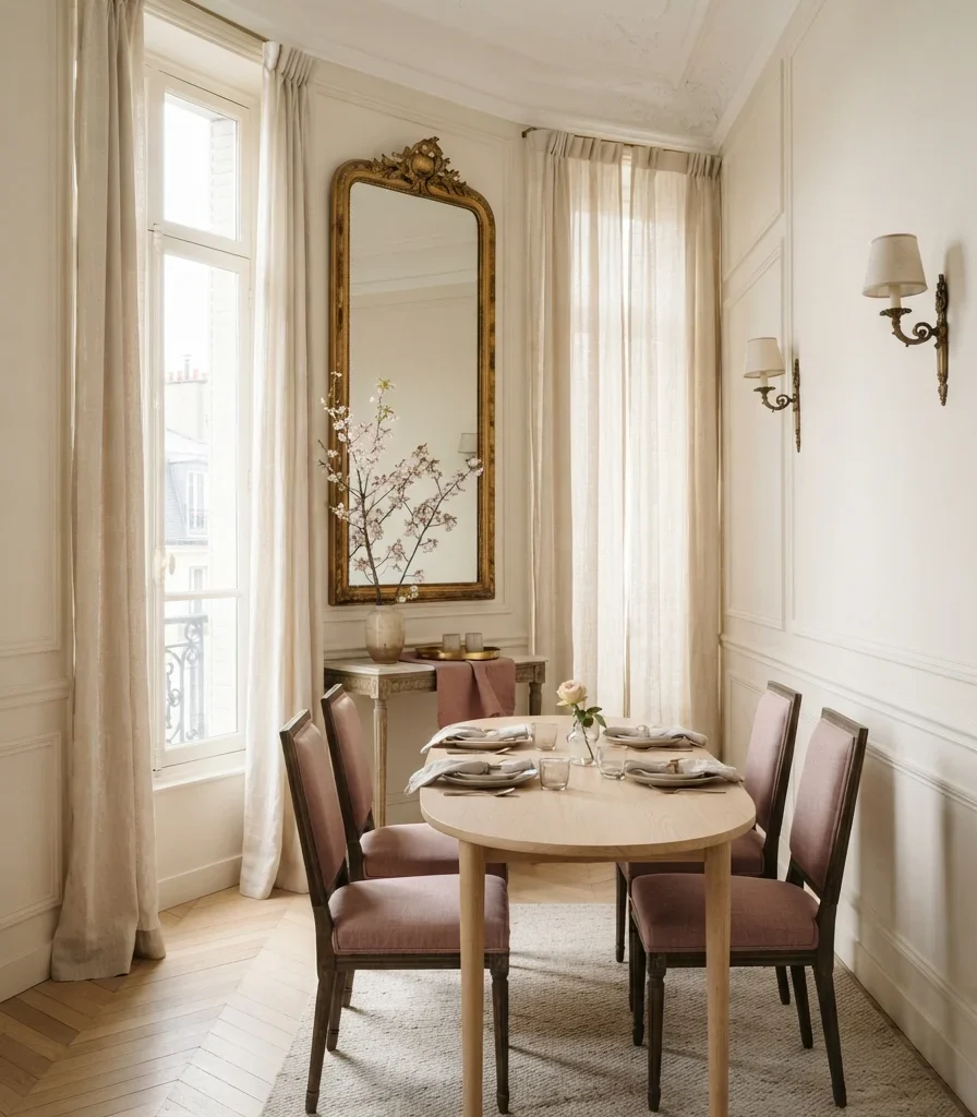 20. Make a Small Dining Room Feel Taller with a Vertical Mirror