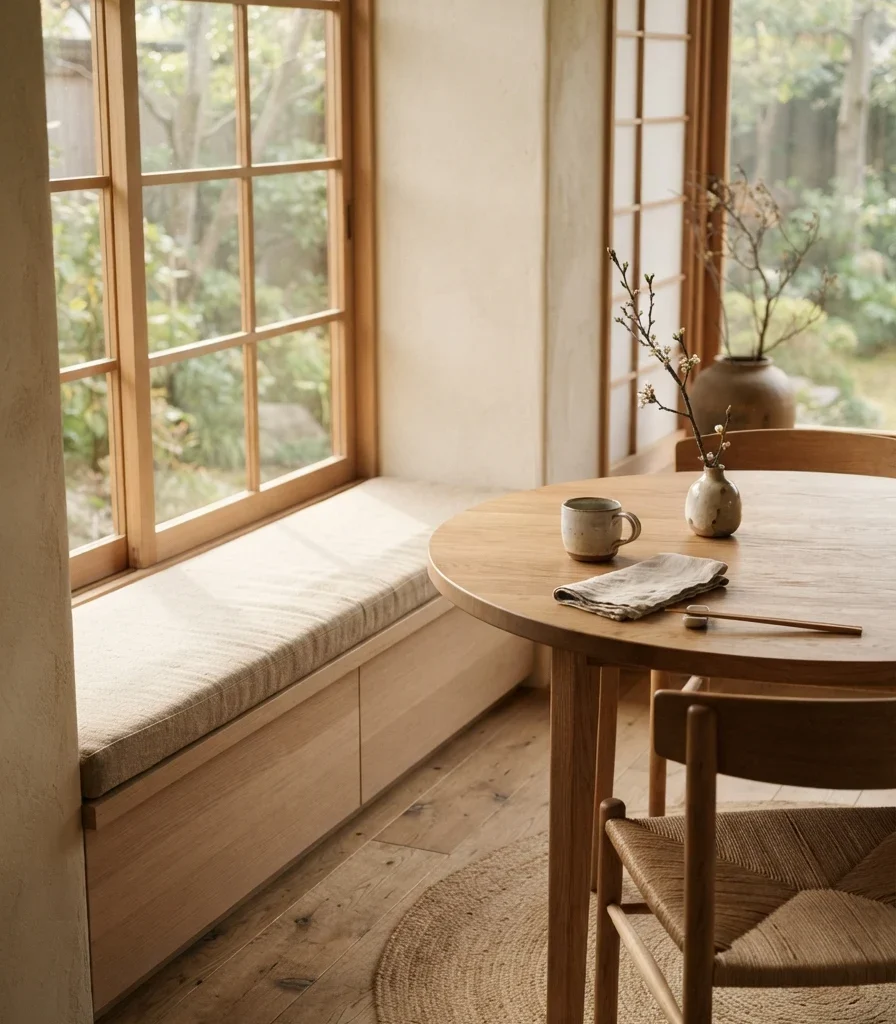 21. Japanese Dining Room With a Built-In Window Seat