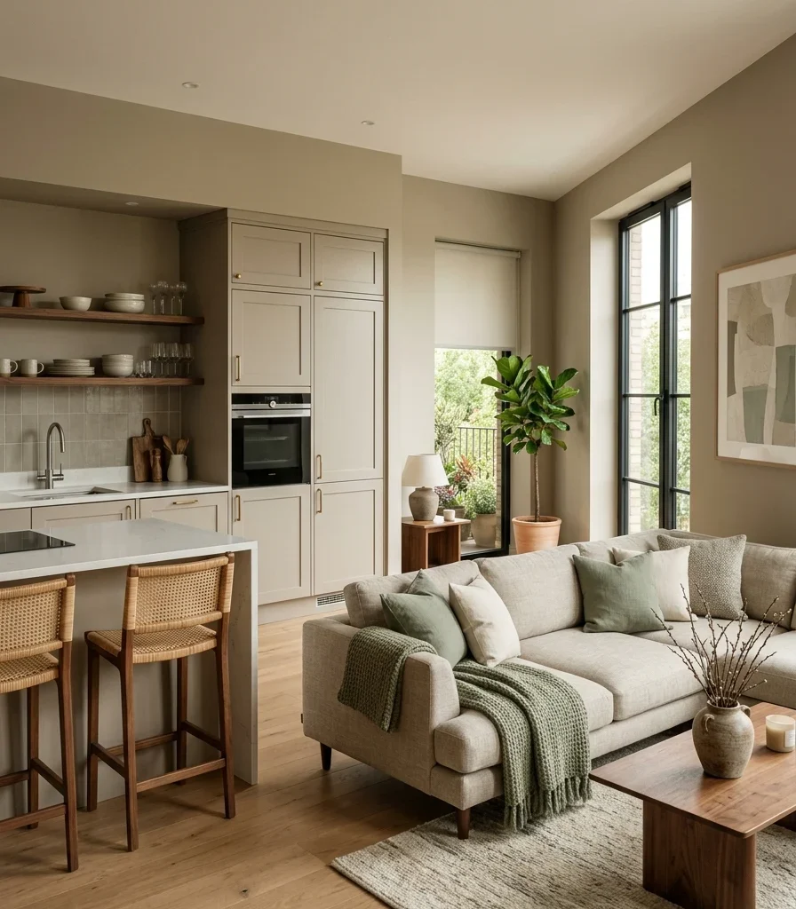 3. A Single Wall Color Carried Through Both Zones