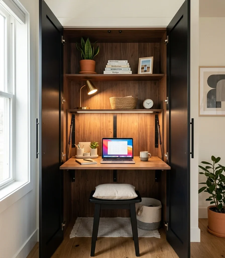3. Convert a Closet Into a Fully Enclosed Office