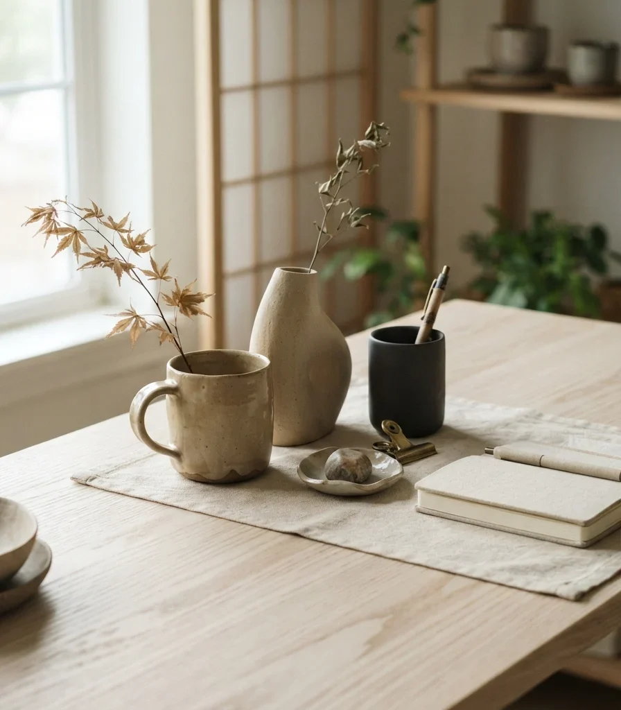 3. Layer Pale Wood With Handmade Ceramic