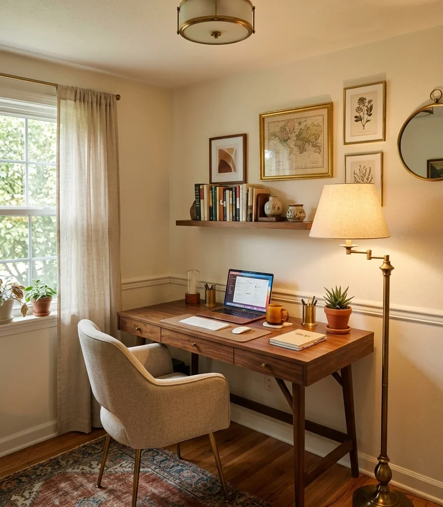 3. Layering a Floor Lamp With Overhead Light