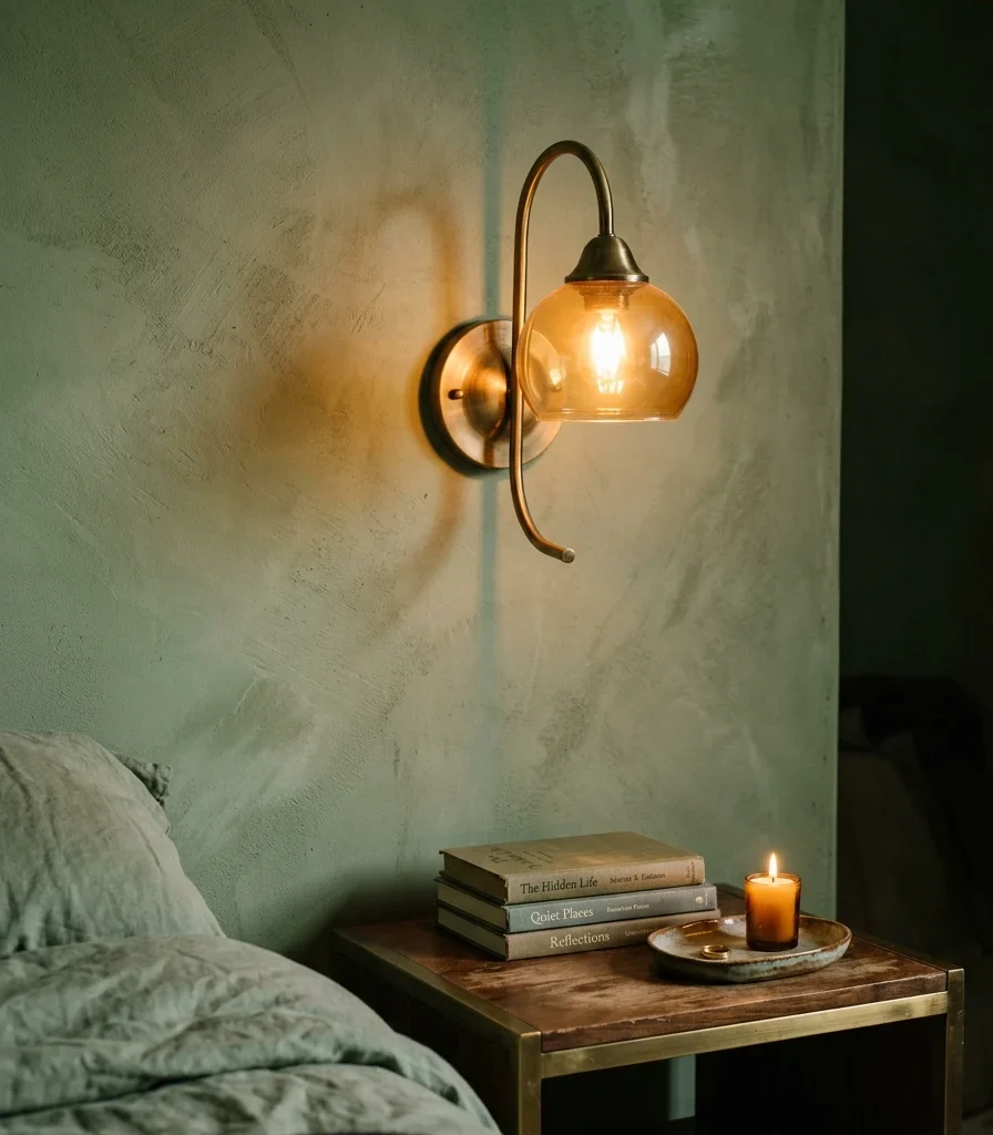 3. Warm Amber Bedside Sconces