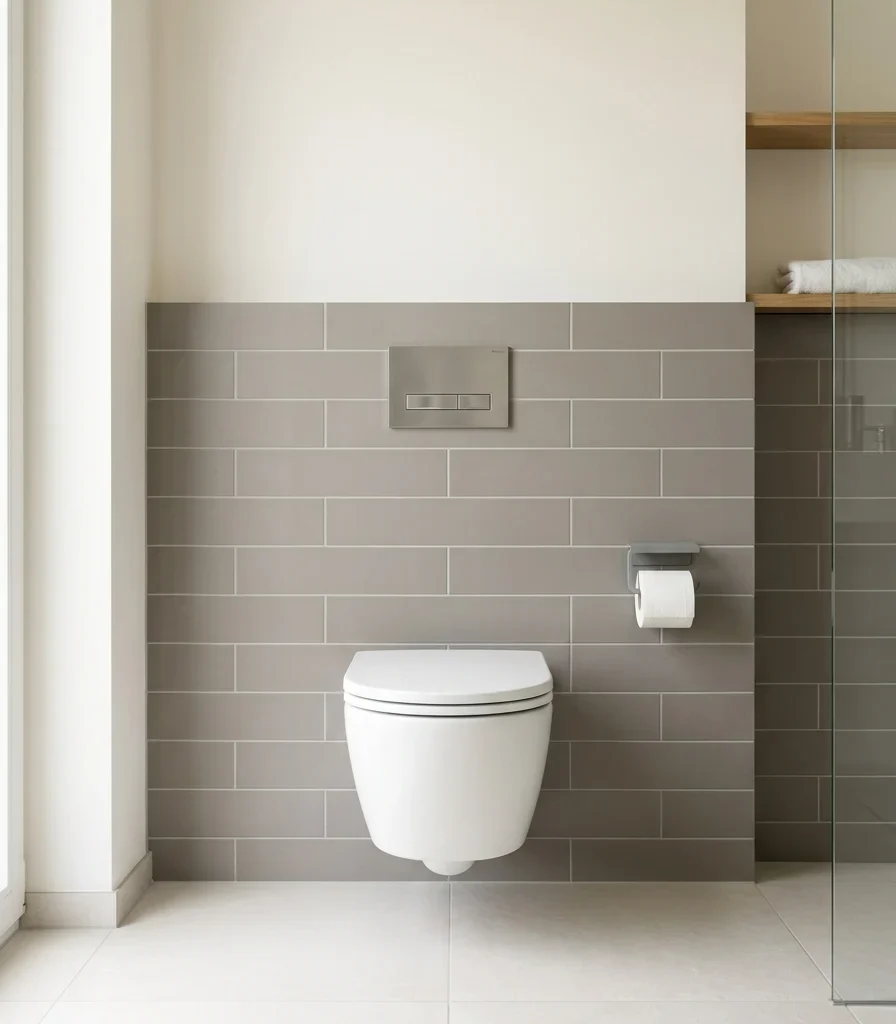 4. A Wall-Hung Floating Toilet to Clear the Floor