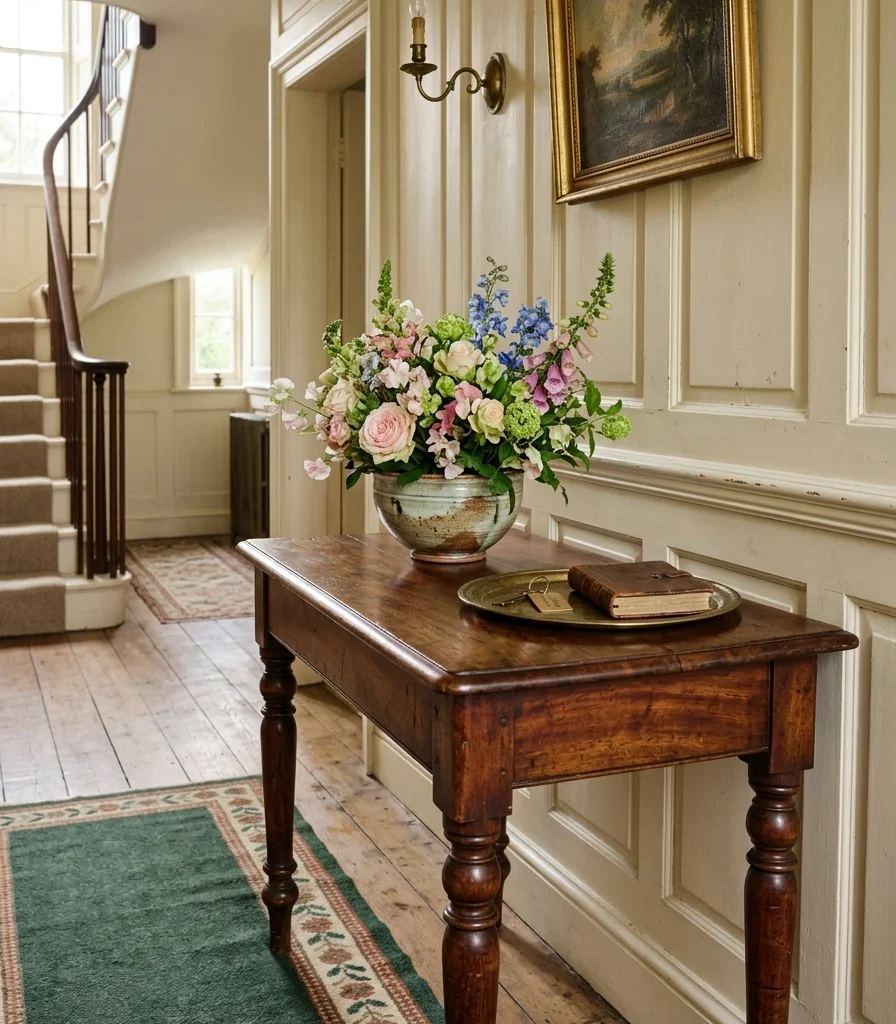 4. Antique Mahogany Hall Table