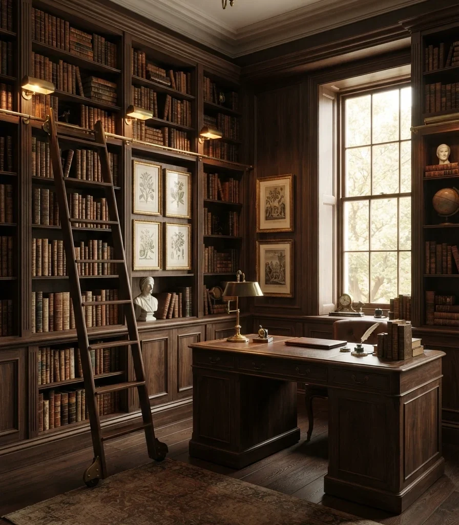 4. Build a Floor-to-Ceiling Library Wall