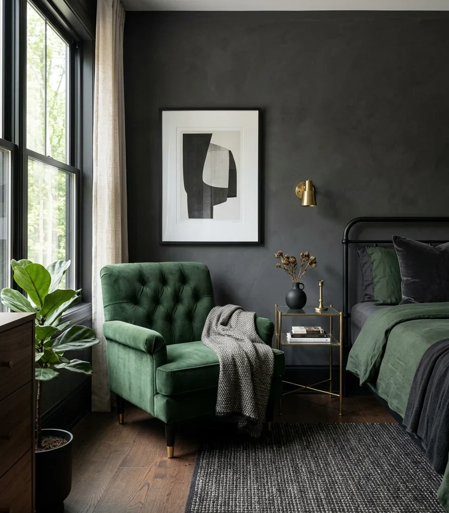 4. Deep Forest Green Layered Over Charcoal Undertones
