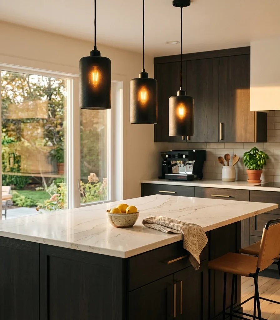4. Hang a Statement Pendant Trio at Varied Heights