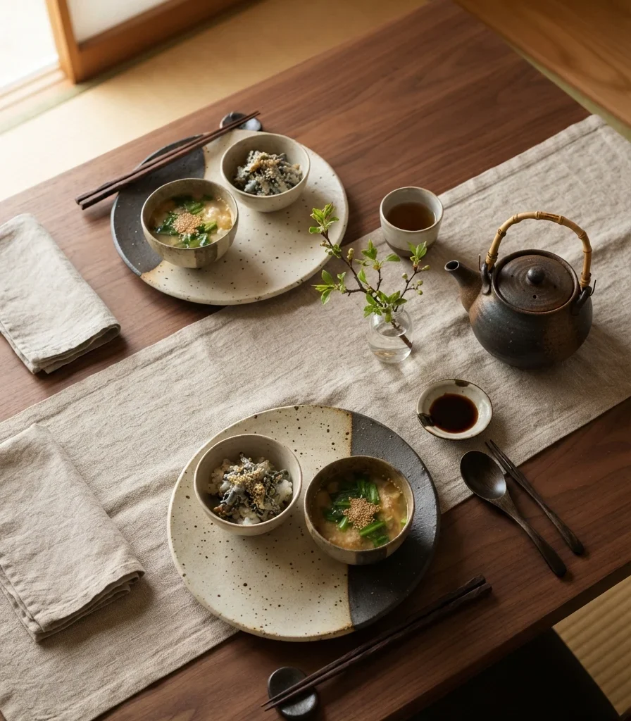 4. Japanese Dining Room With a Stoneware Table Setting