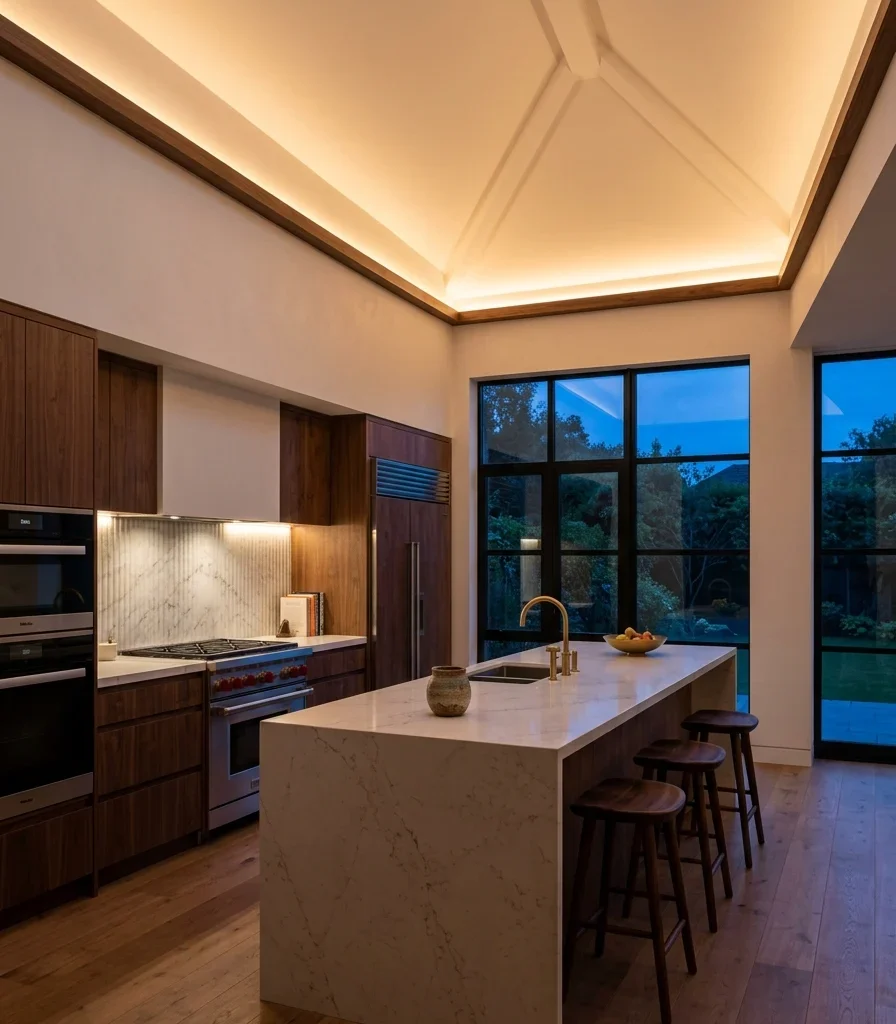 4. Recess Cove Lighting Around the Ceiling Perimeter