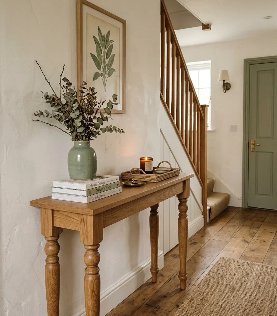 4. Slim Console Table with Turned Legs