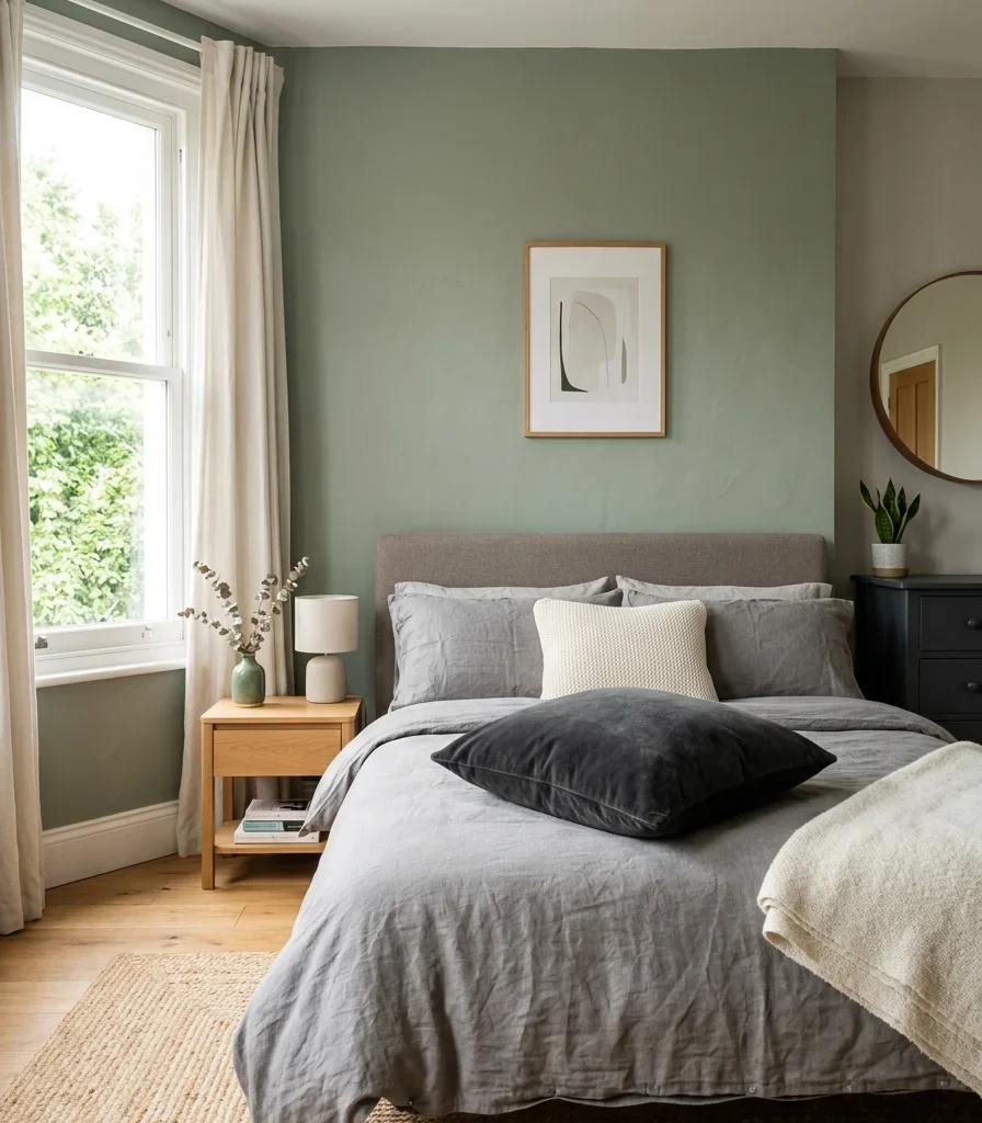 4. Tonal Green-to-Gray Gradient Layering