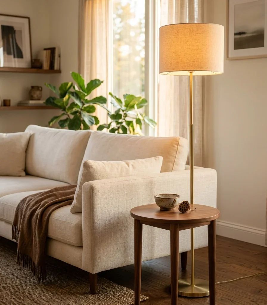 4. Use Floor Lamps Instead of Table Lamps to Free Up Surface Space