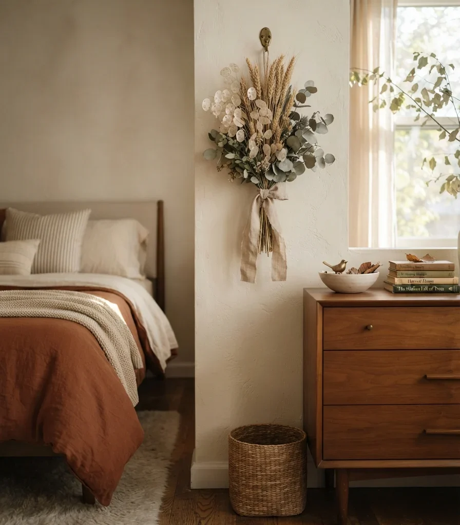 5. Hang Dried Seed Heads Instead of a Traditional Wreath