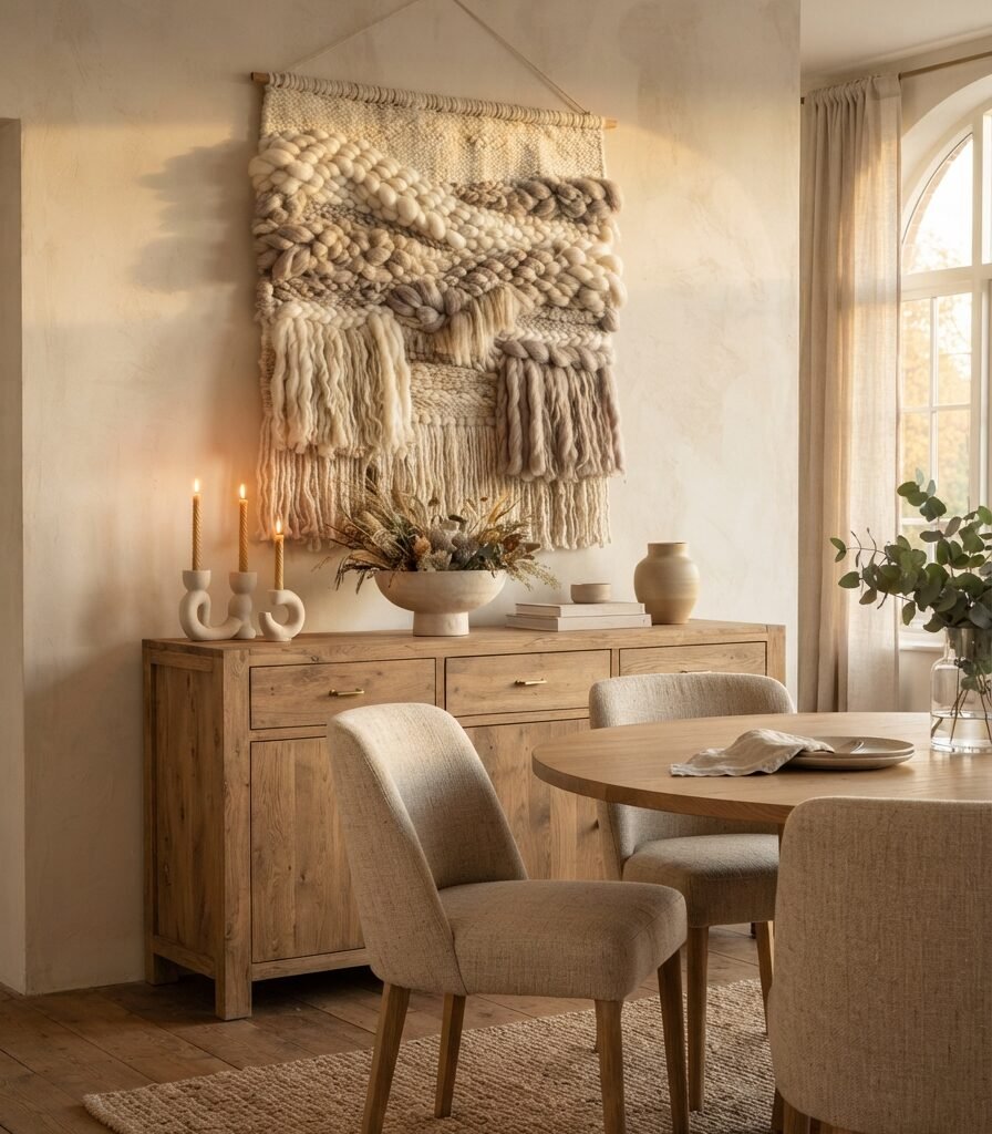 5. Make One Oversized Textile the Main Decorative Accent