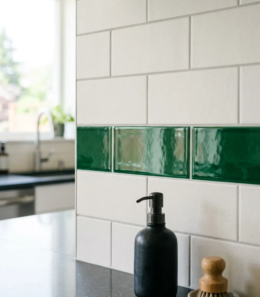 5. Mix a Matte Tile Field With One Glossy Accent Row