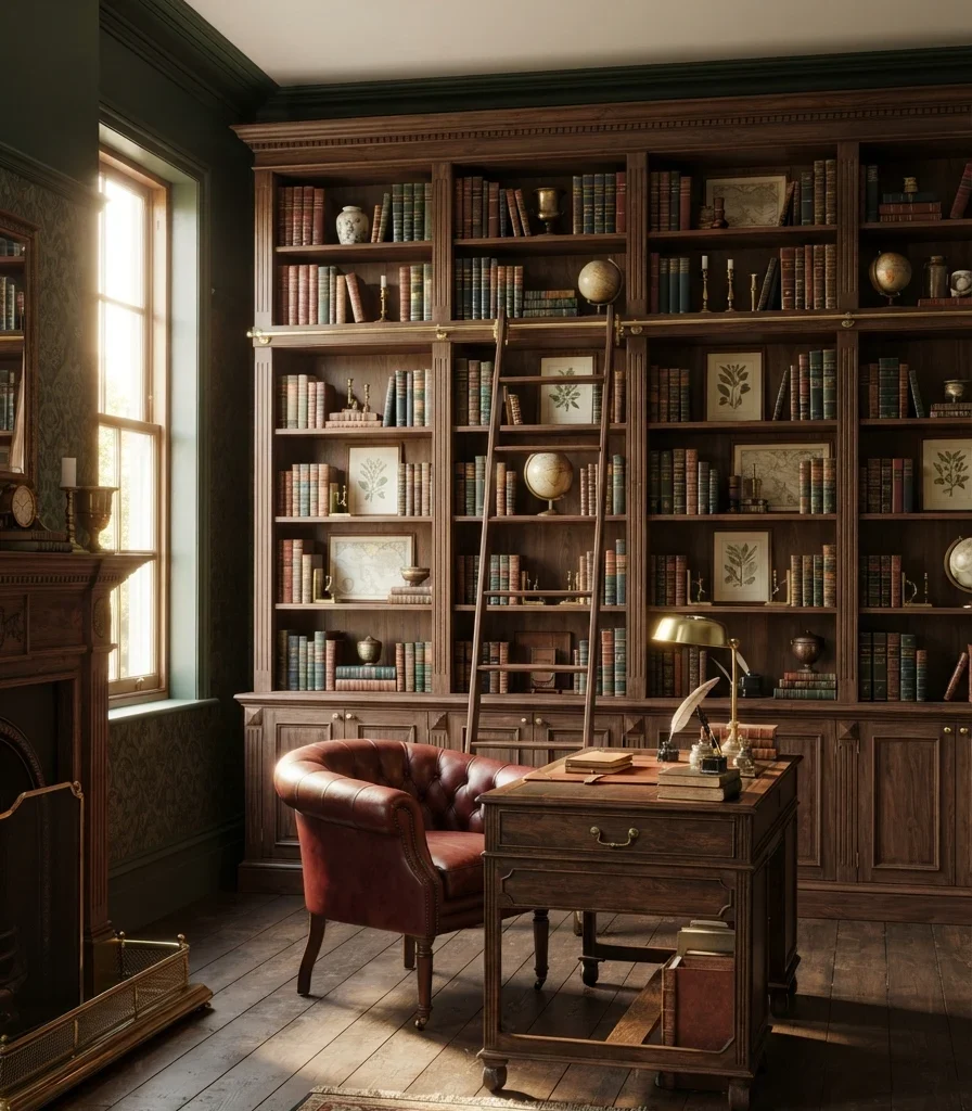6. Create a Library Wall With Floor-to-Ceiling Shelving