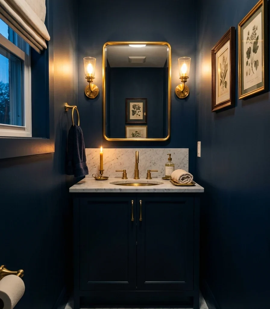 6. Deep Navy or Forest Walls for a Jewel-Box Effect