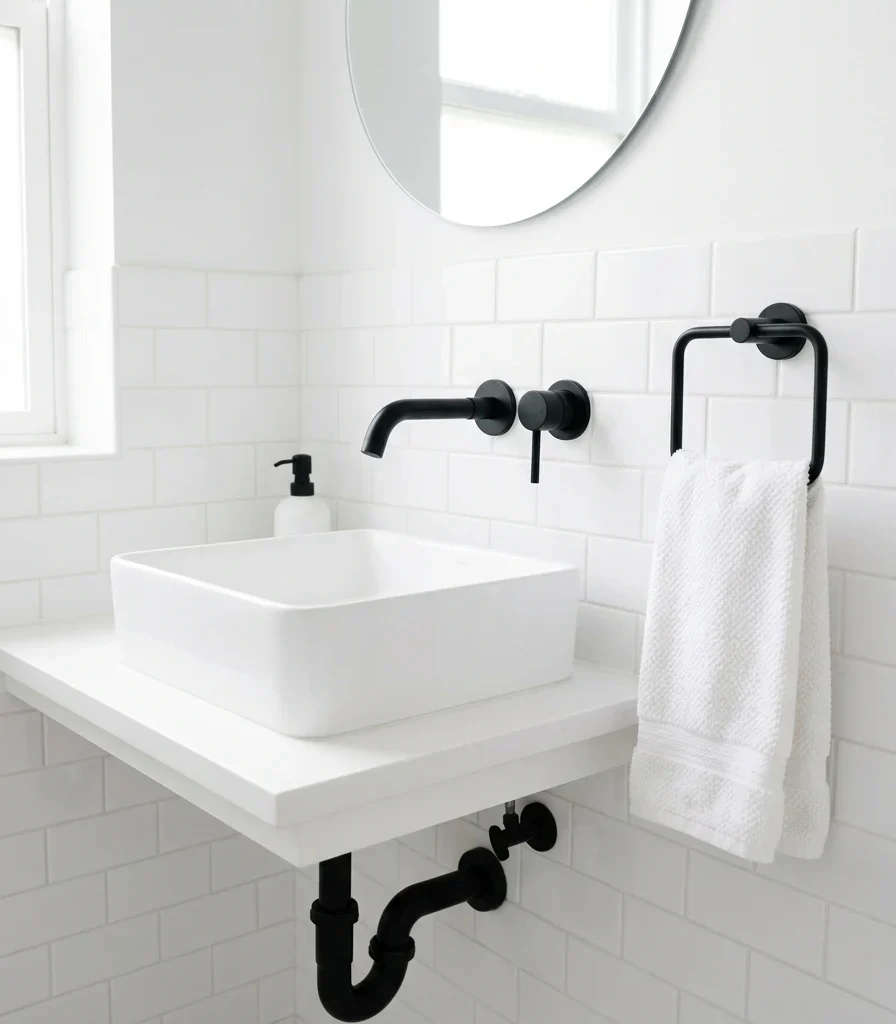 6. Matte Black as the Room's Only Accent Color