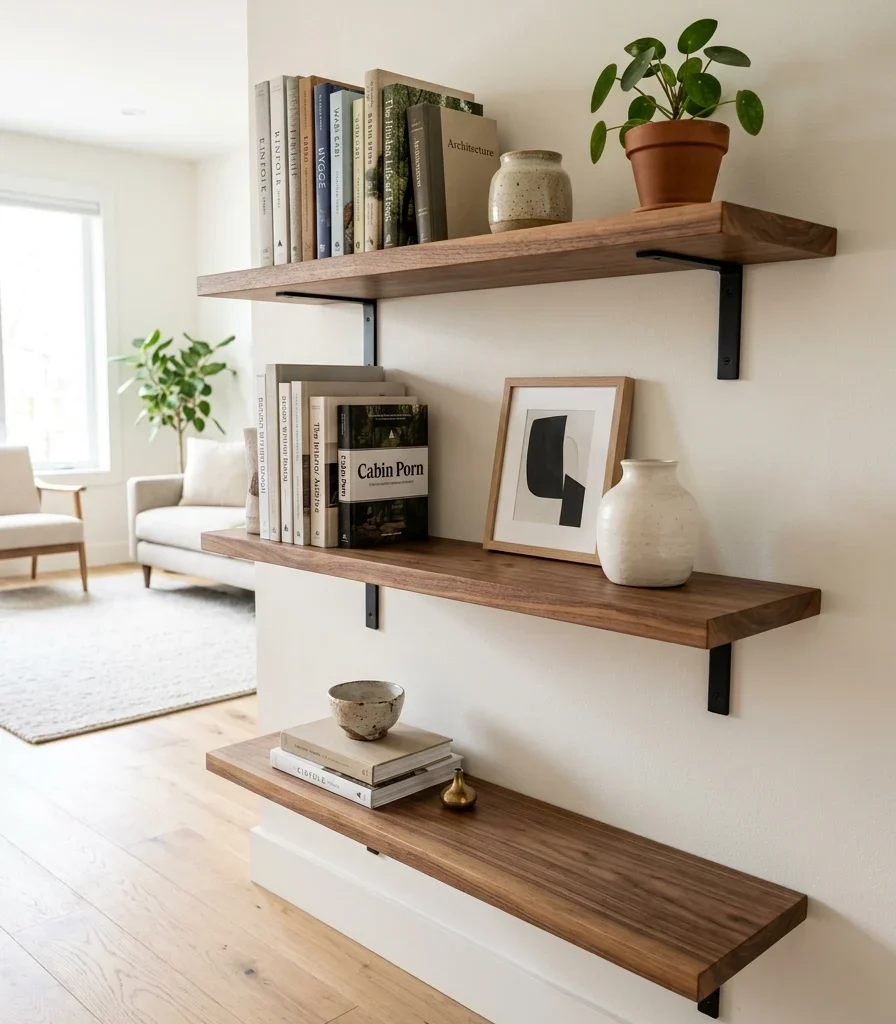 6. Mount Shelving on the Wall Instead of a Floor-Standing Bookcase