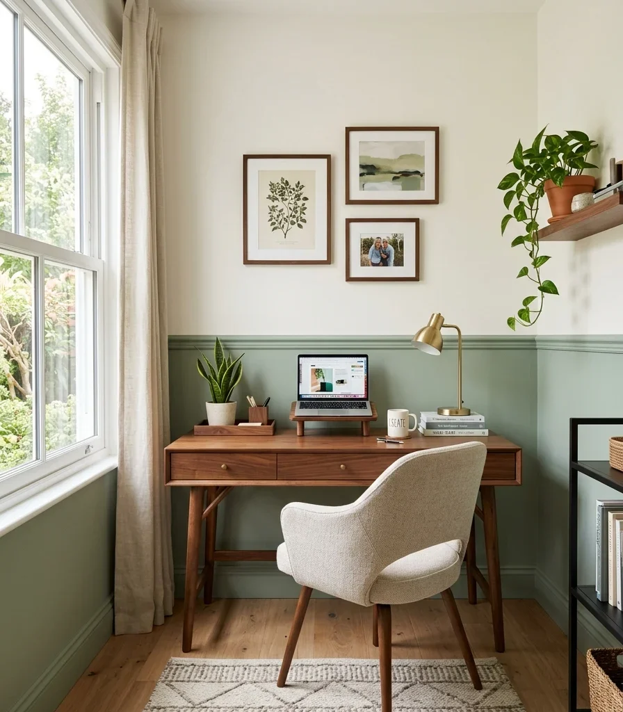 6. Two-Tone Walls to Add Height Illusion