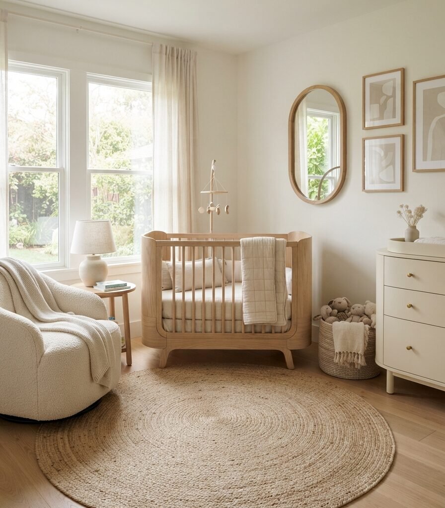 7. Curved Furniture for a Softer Nursery