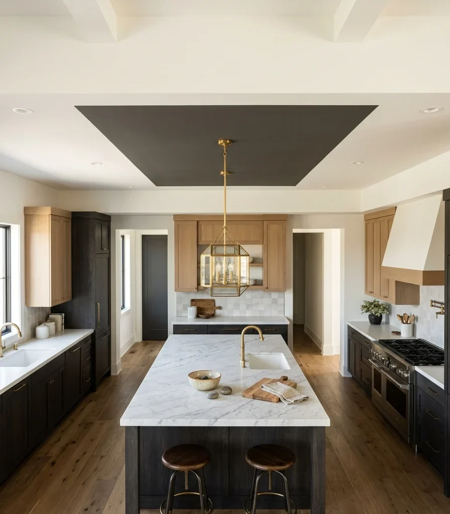 7. Split the Ceiling Two-Tone Between Island and Perimeter
