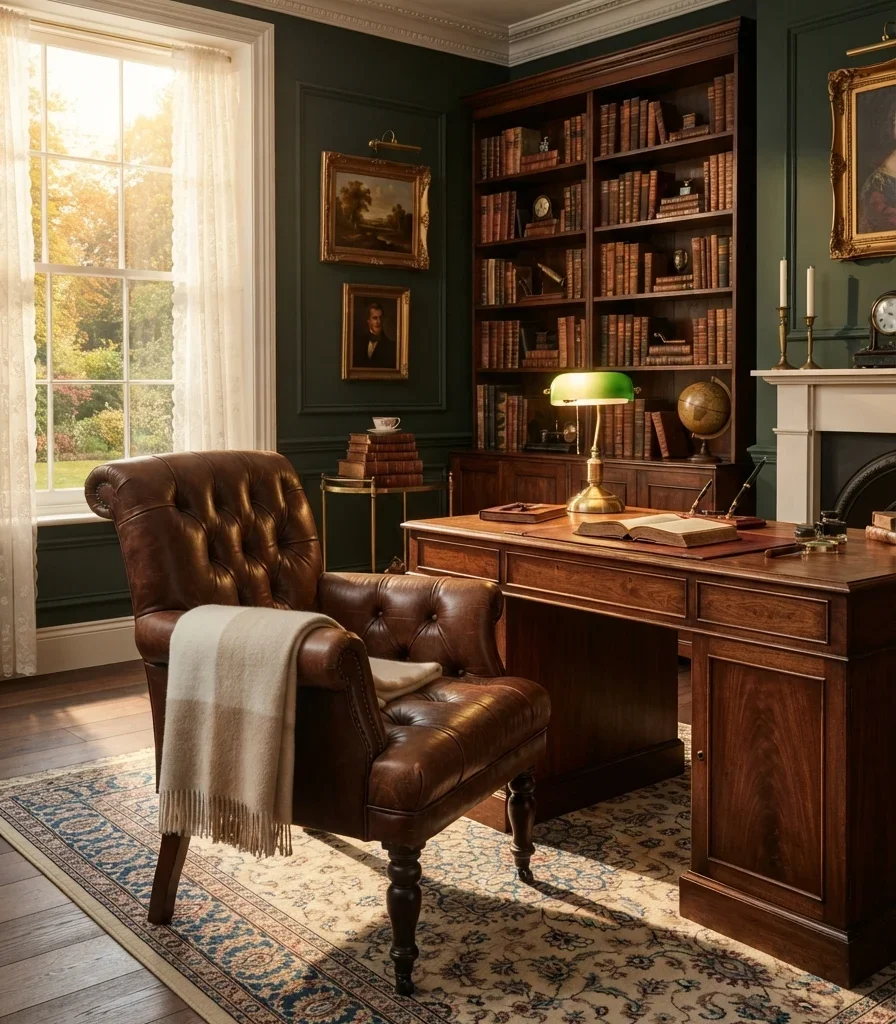 8. Choose a Leather Library Chair