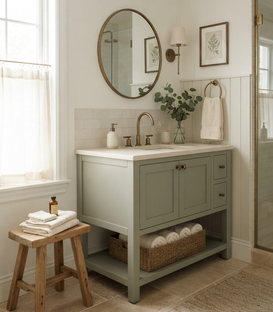 8. Pair Alabaster with Muted Sage