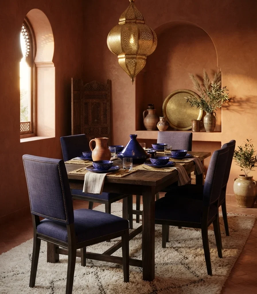 8. Pair Terracotta with Deep Indigo